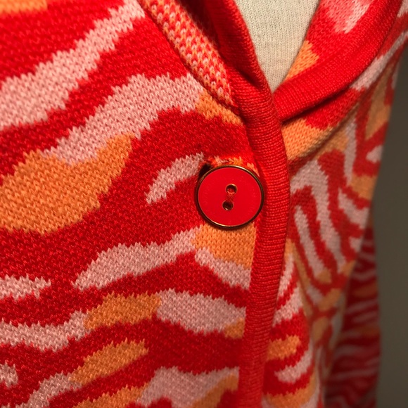 Isaac Mizrahi Zebra Stripe Button Front Sweater-SZ L - Picture 10 of 12